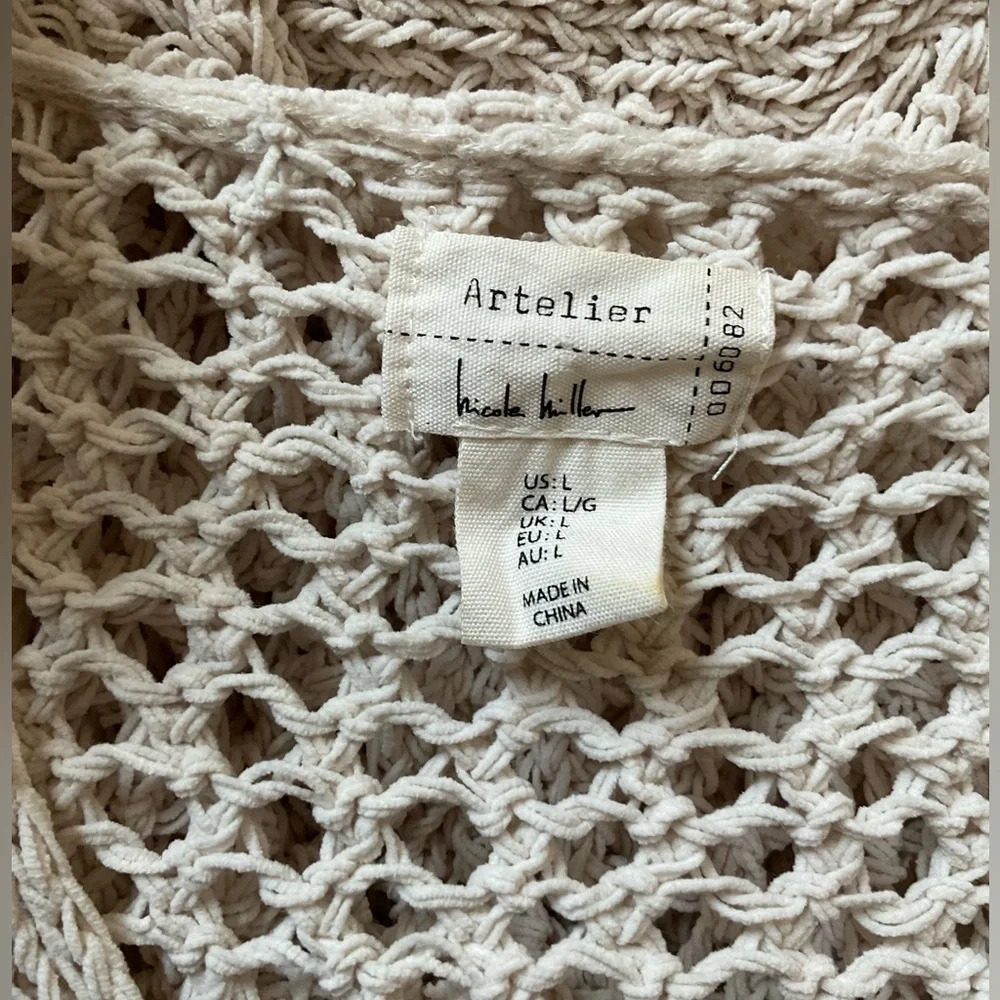 Nicole Miller Artelier Crochet Style Hooded Sweater - Picture 4 of 5